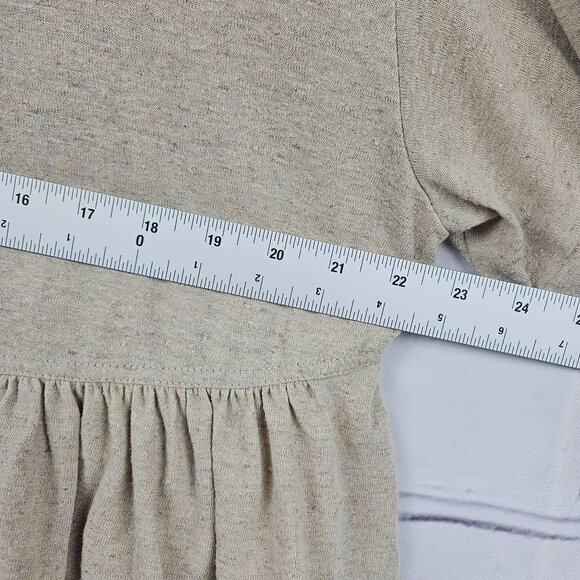 FP Beach Ruffle Linen Blend Shirt Top Blouse Womens M Short Sleeve Boxy Oversize - Picture 6 of 10